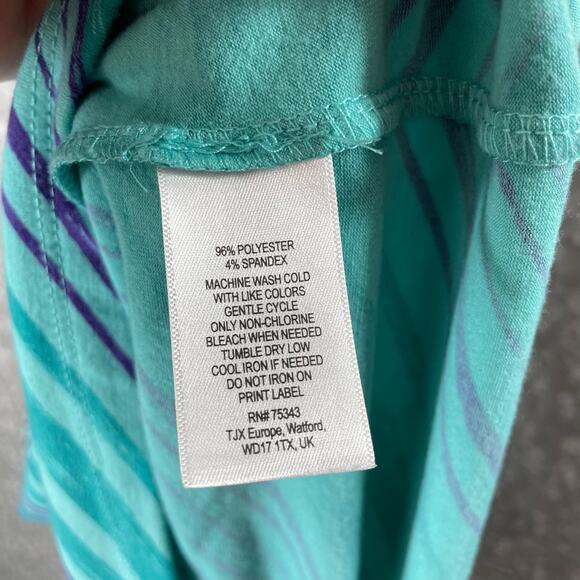 Dakini Blue Striped Racerback Sleeveless Activewear Dress - Size XS - Shelf Bra - Picture 5 of 7